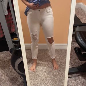 Just black white jeans with knee holes